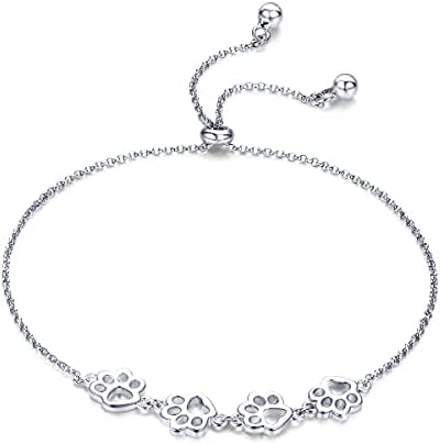 Pulsera de Huella de Pata en Plata de Ley