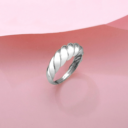 Anillo Media Luna | Oro Blanco