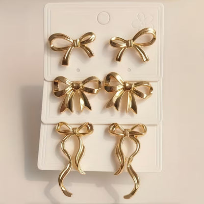 Pendientes Botón Lazo Vintage