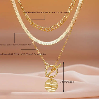 Collar de Capas de Moneda Texturizado Savira | Oro