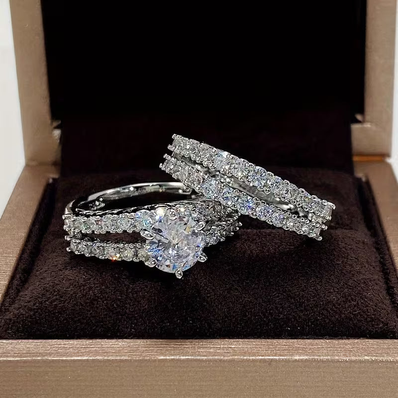 Set 2 Anillos de Boda con Zirconia