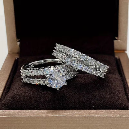 Set 2 Anillos de Boda con Zirconia
