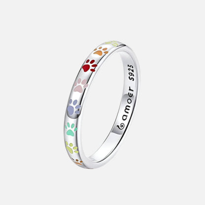 Anillo de Plata de Ley con Diseño de Pata