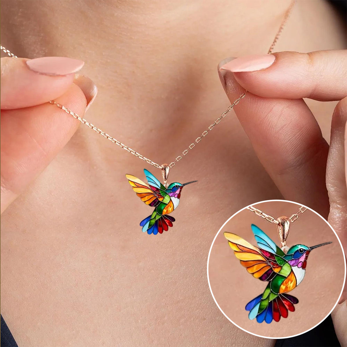 Collar de Colibrí con Pendientes de Regalo