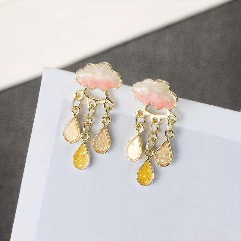 Pendientes Nube con Borlas