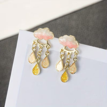 Pendientes Nube con Borlas