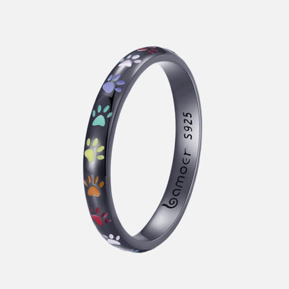 Anillo de Plata de Ley con Diseño de Pata