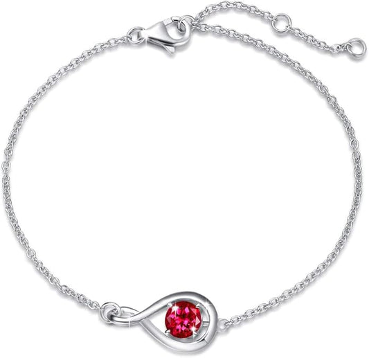 Pulsera Infinita de Rubí | Oro Blanco