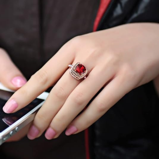 Anillo Declaración Halo de Rubí | Oro Rosa