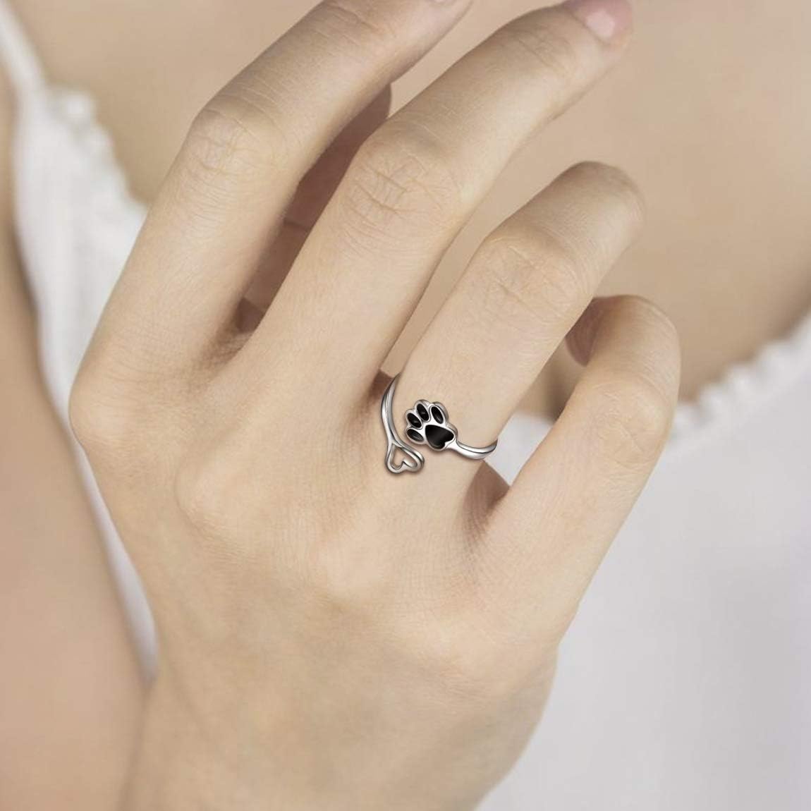 Anillo de Pata y Corazón Hecho a Mano