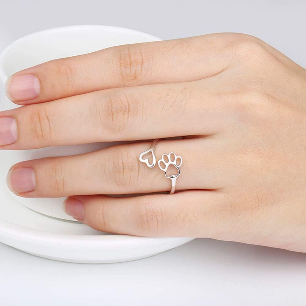 Anillo de Pata y Corazón Hecho a Mano