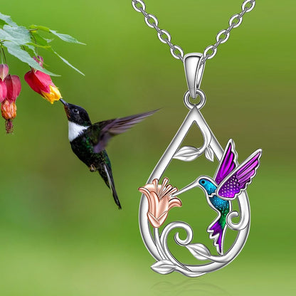 Collar de Colibrí para Mujer con Pendientes de Regalo