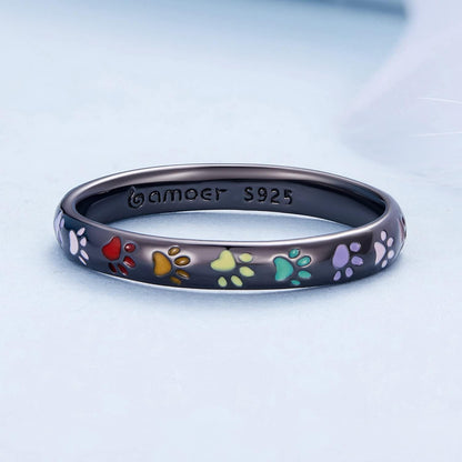 Anillo de Plata de Ley con Diseño de Pata