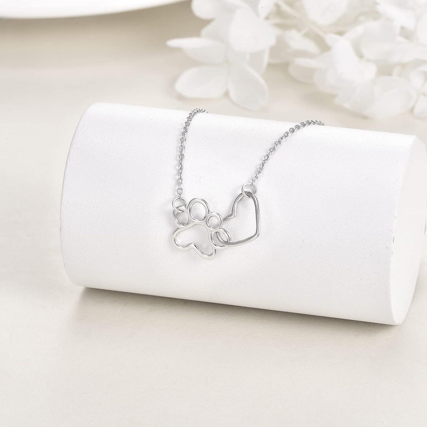 Collar de Huella de Pata en Plata de Ley