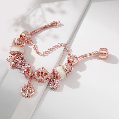 Pulsera Rose Atrapasueños con Dijes Incluidos en Plata