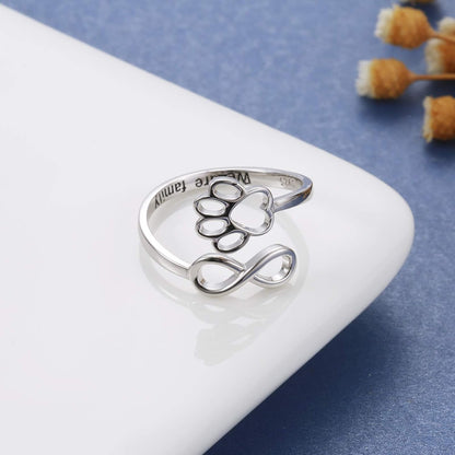 Anillo de Pata y Corazón Hecho a Mano