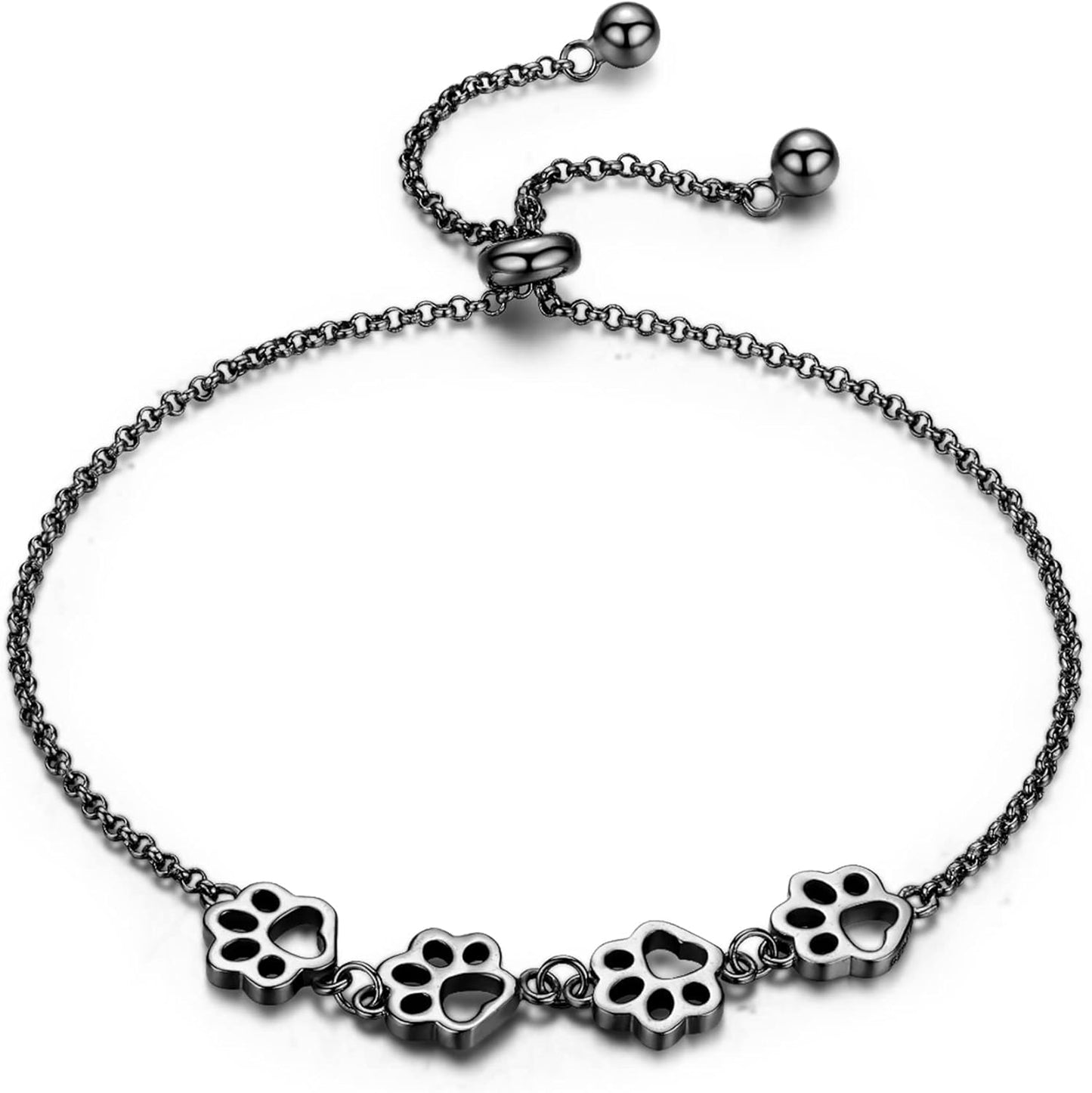 Pulsera de Huella de Pata en Plata de Ley