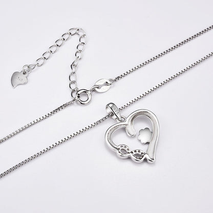 Collar de Pata y Corazón con Dije Infinito