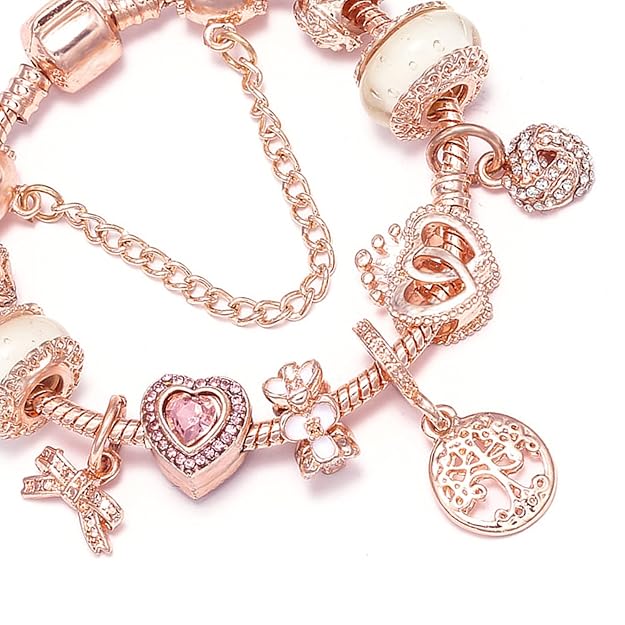 Pulsera Rose Atrapasueños con Dijes Incluidos en Plata