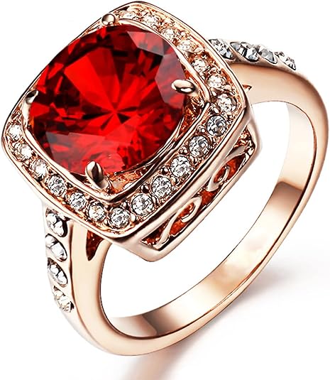 Anillo Declaración Halo de Rubí | Oro Rosa