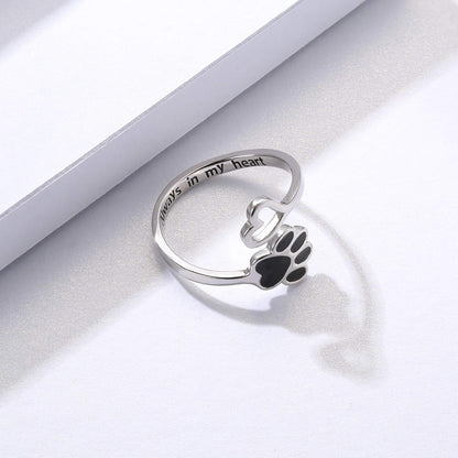 Anillo de Pata y Corazón Hecho a Mano