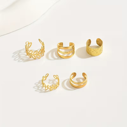 Set 5 Pendientes Dorados Vintage