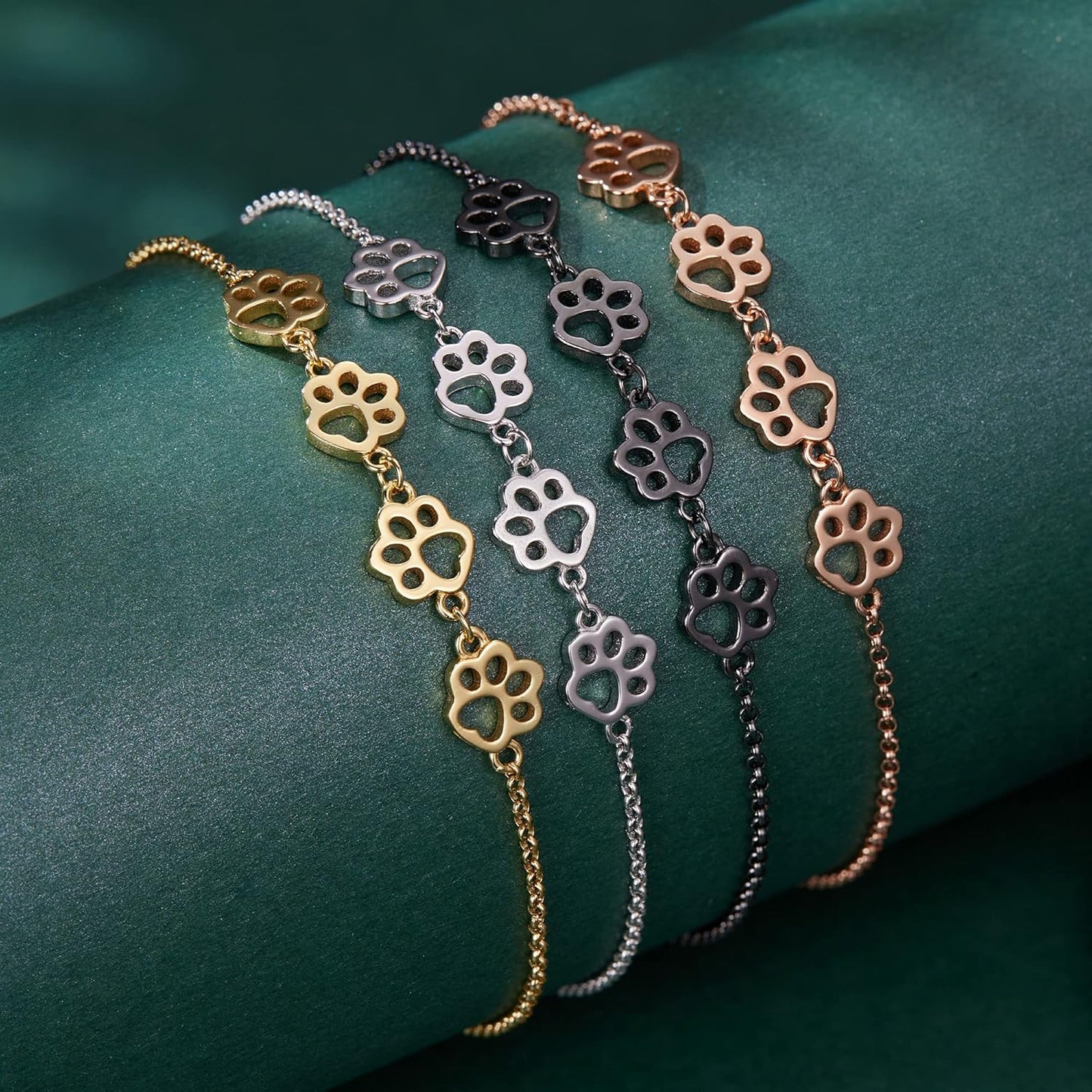 Pulsera de Huella de Pata en Plata de Ley