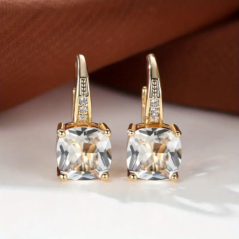 Pendientes de aro de piedra de zafiro místico | Oro