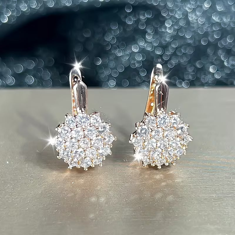 Pendientes Girasol con Zirconia Elegantes
