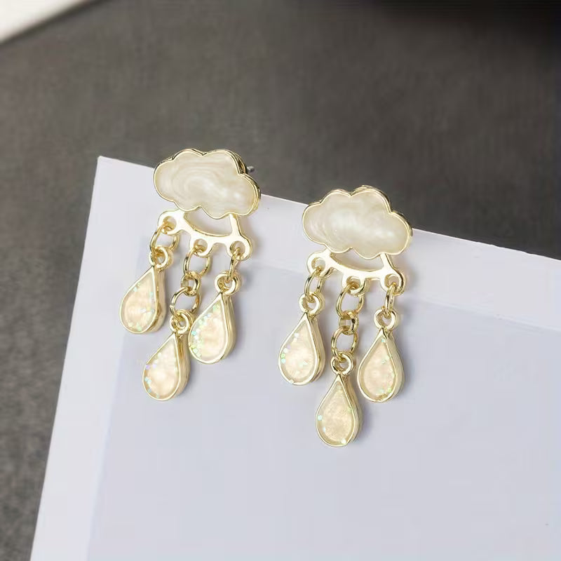 Pendientes Nube con Borlas