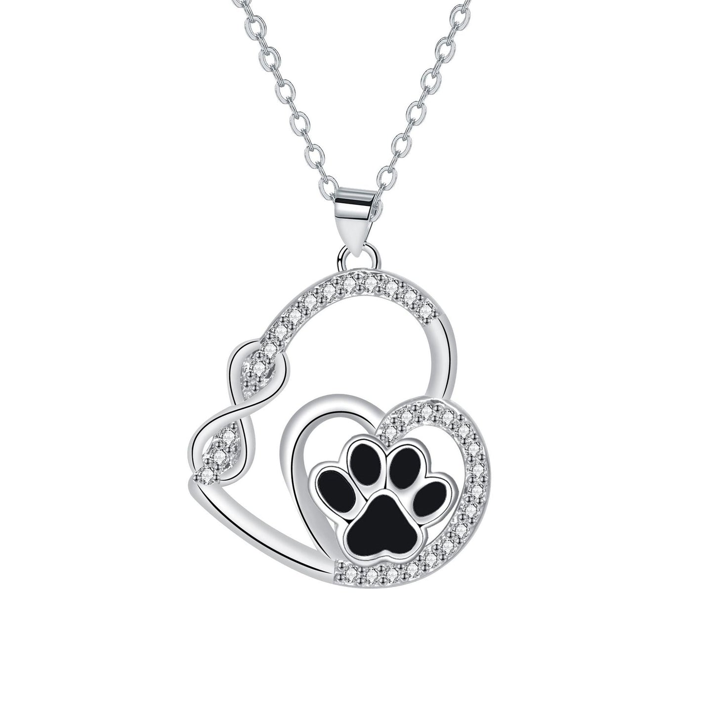 Collar de Doble Amor Infinito y Huella de Pata
