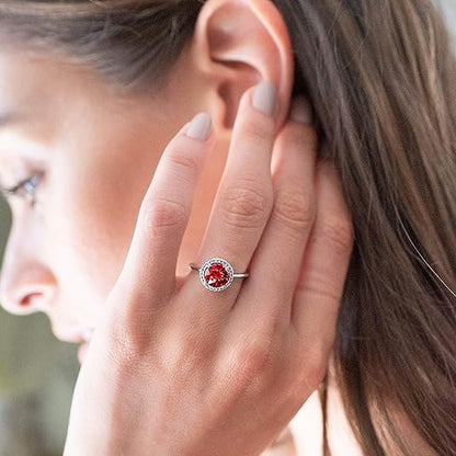 Anillo Promesa Brillo Carmesí de Rubí | Oro Blanco