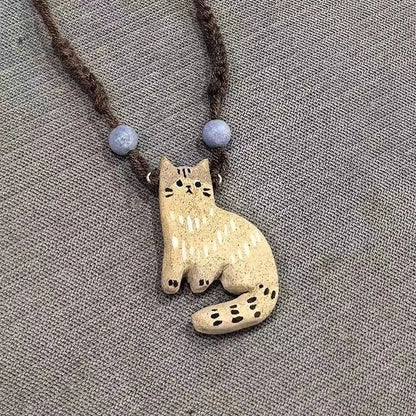 Collar Vintage de Gato y Estrella