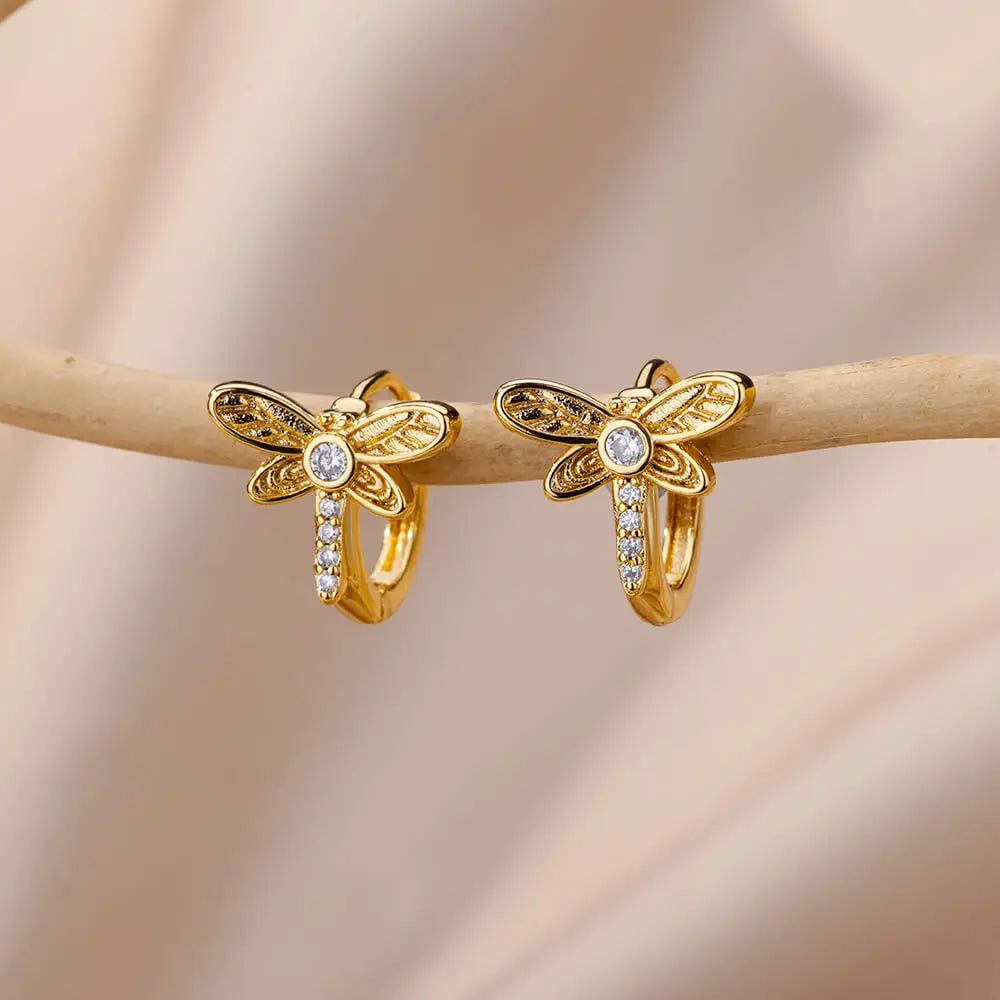 Pendientes de Aro de Animal de Cristal