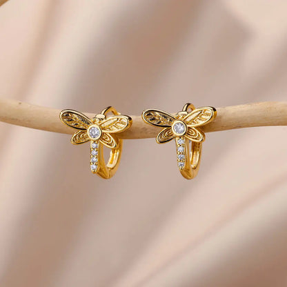 Pendientes de Aro de Animal de Cristal