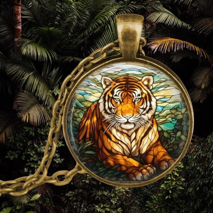Collar de Animal del Espíritu del Bosque en Vidrio
