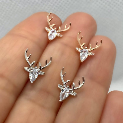 Pendientes de Asta con Zirconia Clara