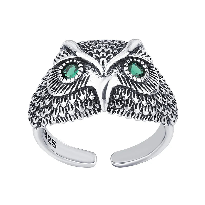 Anillo de Búho en Plata de Ley