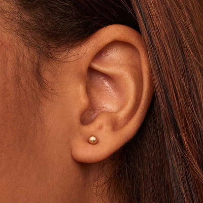 Aretes Stud Have a ball | Oro Blanco