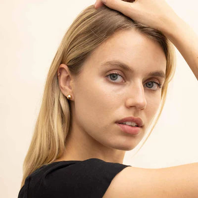 Aretes Stud Have a ball | Oro Blanco