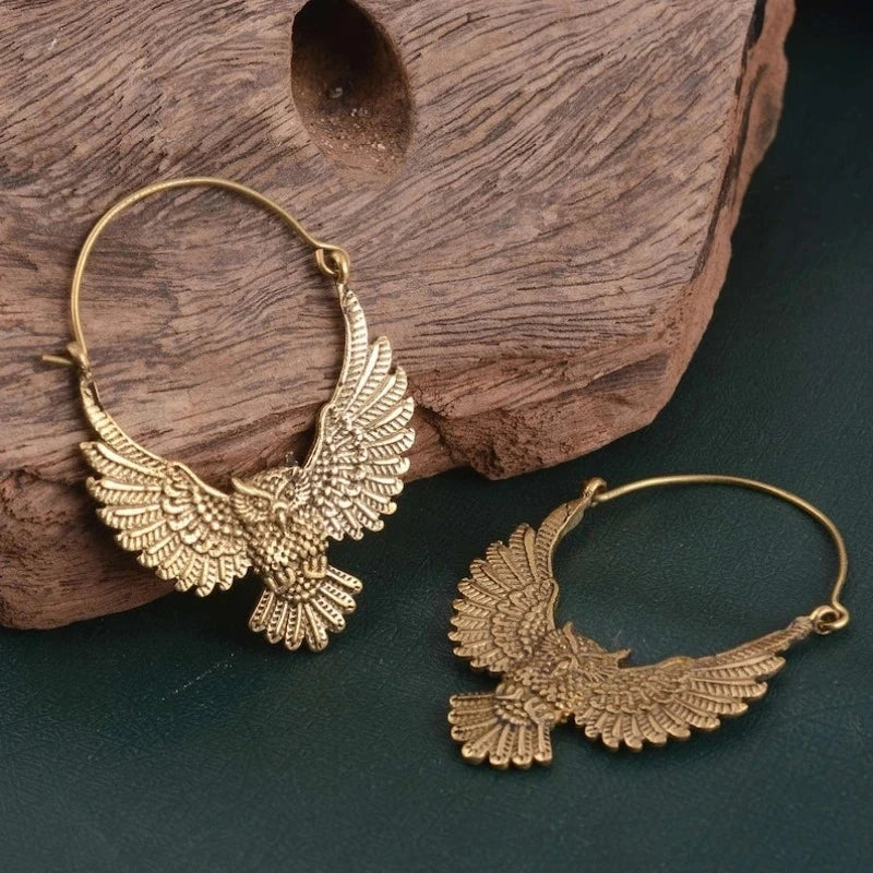 Pendientes de Declaración Bohemios Vintage de Búho
