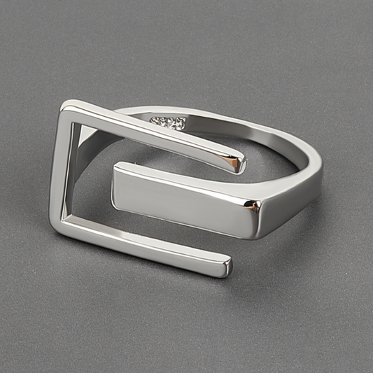 Anillo modernista ajustable de plata 925