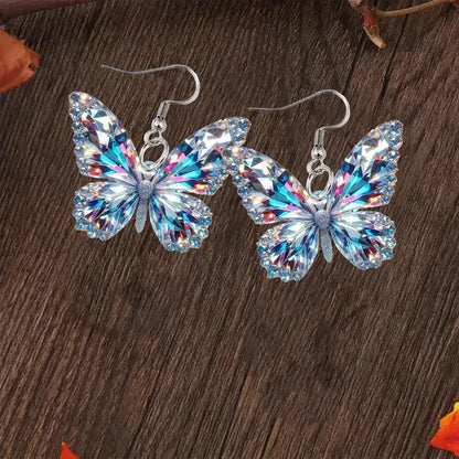 Pendientes de Declaración Brillantes de Mariposa