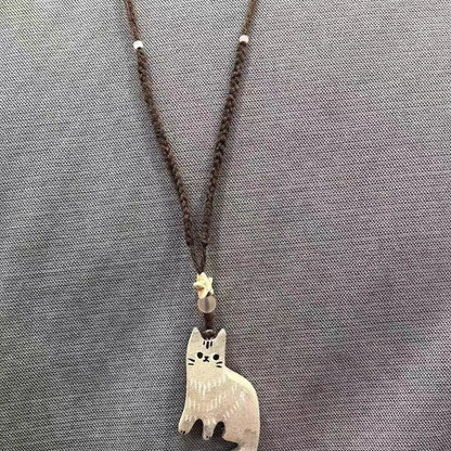 Collar Vintage de Gato y Estrella