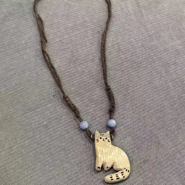 Collar Vintage de Gato y Estrella