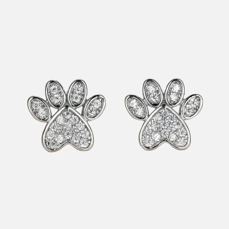 Pendientes de Pata con Zirconia Blanca