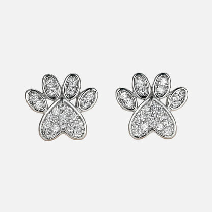 Pendientes de Pata con Zirconia Blanca