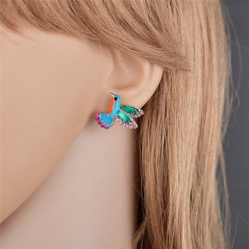 Pendientes de Cristal Colibrí
