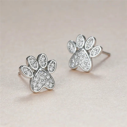 Pendientes de Pata con Zirconia Blanca
