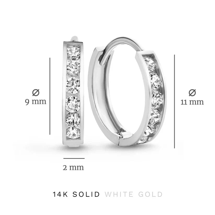 Set de Aretes con Piedras Dara Brillane | Oro Blanco